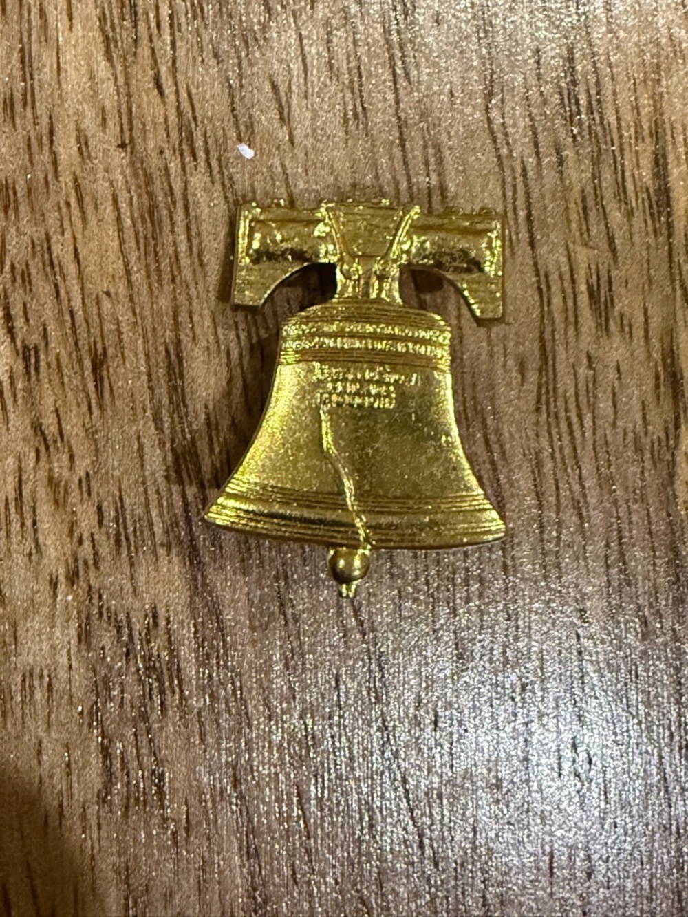 Vintage Gold Tone Liberty Bell Brooch